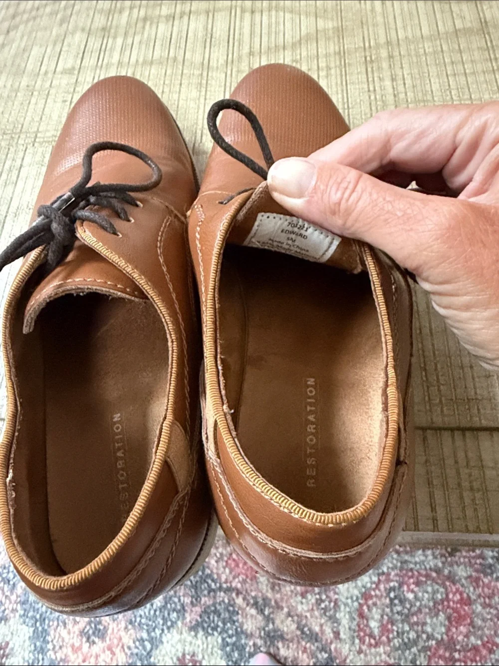 Boys Brown Leather Lace-Up Dress Shoes